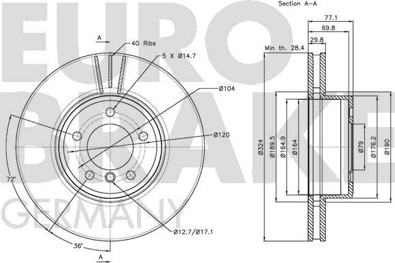 Eurobrake 5815201563 - Тормозной диск autodnr.net