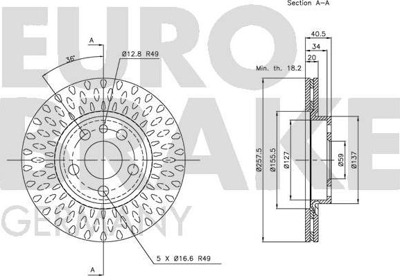 Eurobrake 5815201923 - Гальмівний диск autocars.com.ua