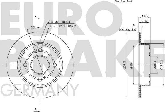 Eurobrake 5815202248 - Тормозной диск autodnr.net