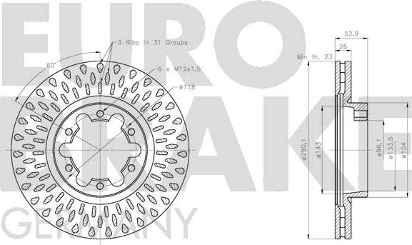 Eurobrake 5815202287 - Тормозной диск autodnr.net