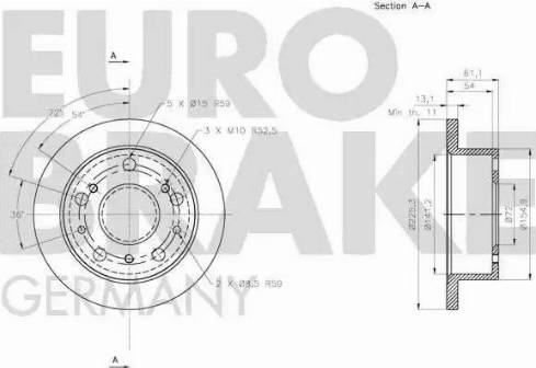 Eurobrake 5815202309 - Тормозной диск autodnr.net