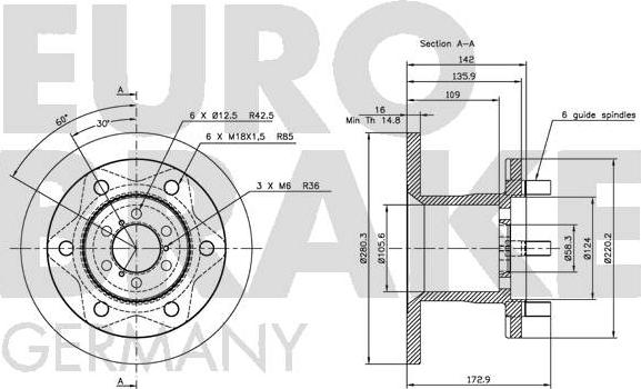 Eurobrake 5815202321 - Гальмівний диск autocars.com.ua