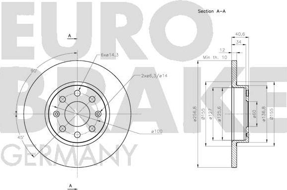 Eurobrake 5815202363 - Гальмівний диск autocars.com.ua