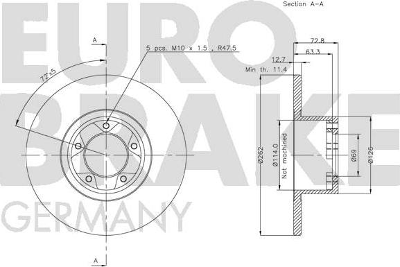 Eurobrake 5815202509 - Гальмівний диск autocars.com.ua