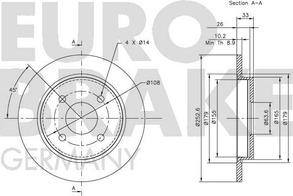 Eurobrake 5815202536 - Гальмівний диск autocars.com.ua