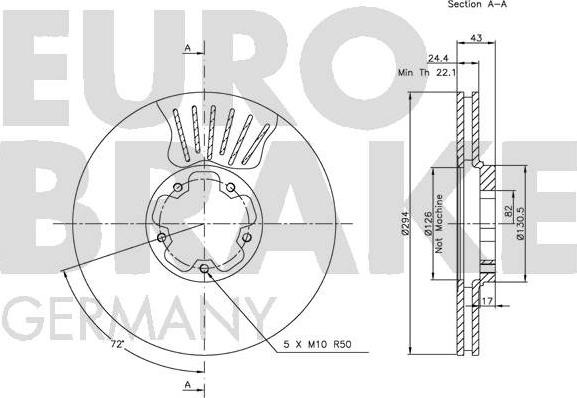 Eurobrake 5815202544 - Гальмівний диск autocars.com.ua