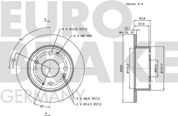 Eurobrake 5815202623 - Гальмівний диск autocars.com.ua