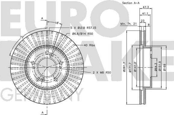 Eurobrake 5815202626 - Гальмівний диск autocars.com.ua