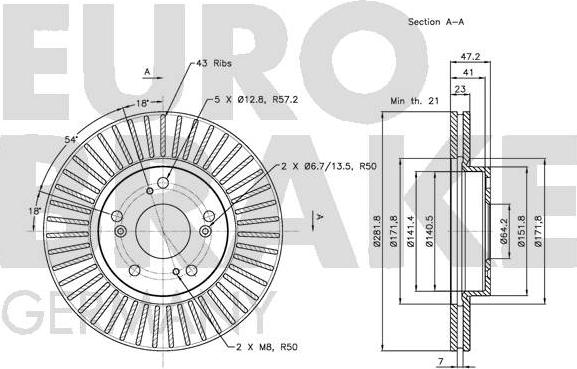 Eurobrake 5815202636 - Гальмівний диск autocars.com.ua