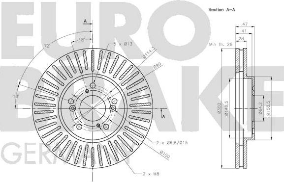 Eurobrake 5815202658 - Гальмівний диск autocars.com.ua
