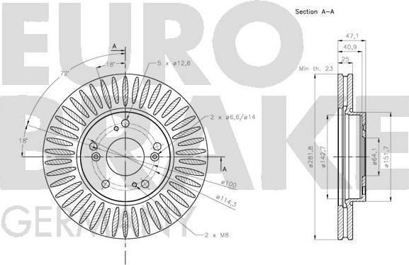 Eurobrake 5815202666 - Гальмівний диск autocars.com.ua