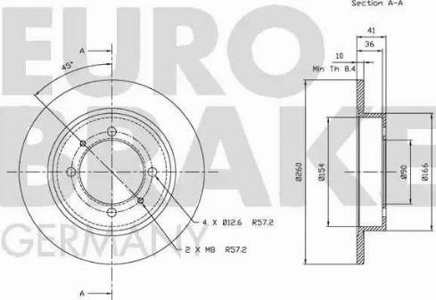 Eurobrake 5815203027 - Гальмівний диск autocars.com.ua