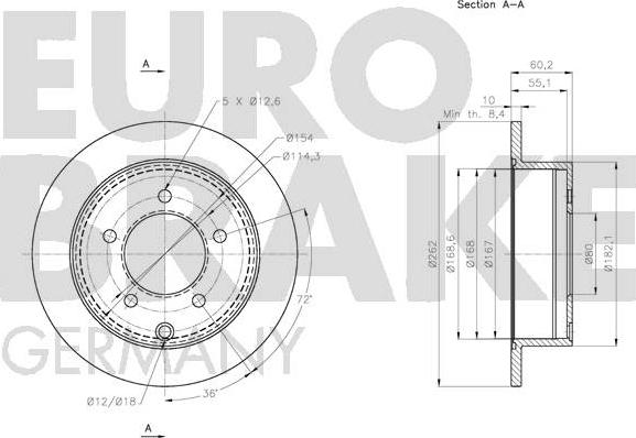 Eurobrake 5815203058 - Тормозной диск autodnr.net