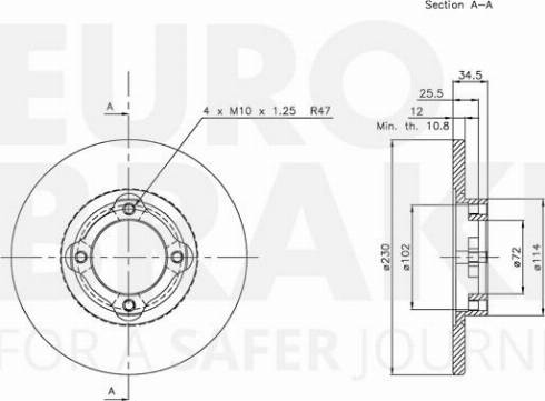 Eurobrake 5815203203 - Тормозной диск autodnr.net