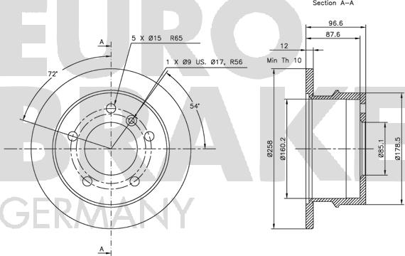 Eurobrake 5815203337 - Гальмівний диск autocars.com.ua