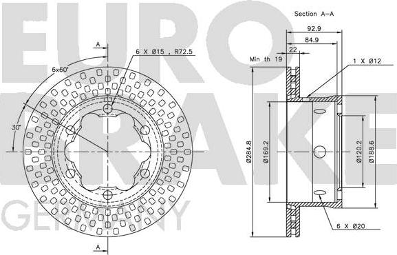 Eurobrake 5815203344 - Гальмівний диск autocars.com.ua