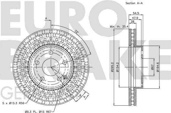 Eurobrake 5815203359 - Гальмівний диск autocars.com.ua