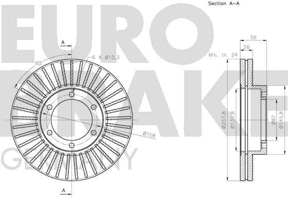 Eurobrake 5815203535 - Тормозной диск autodnr.net