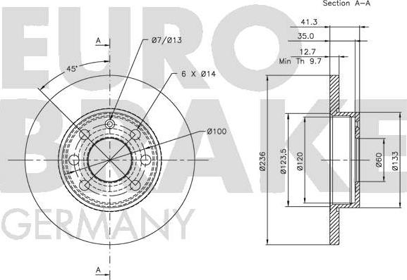 Eurobrake 5815203606 - Гальмівний диск autocars.com.ua