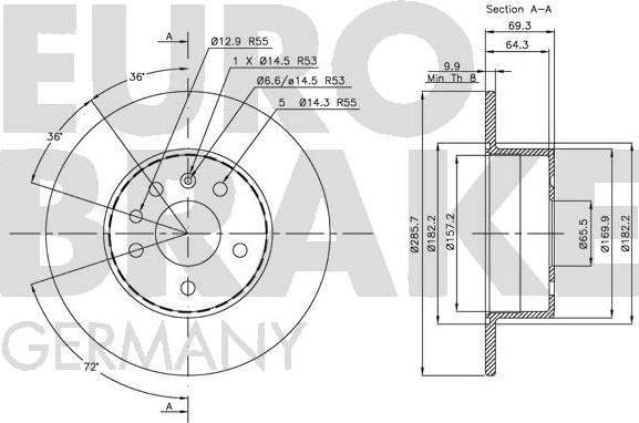 Eurobrake 5815203624 - Гальмівний диск autocars.com.ua