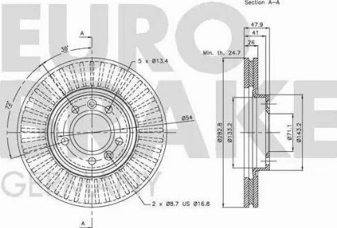 Eurobrake 5815203727 - Гальмівний диск autocars.com.ua