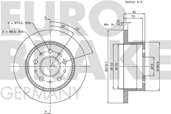 Eurobrake 5815203731 - Гальмівний диск autocars.com.ua