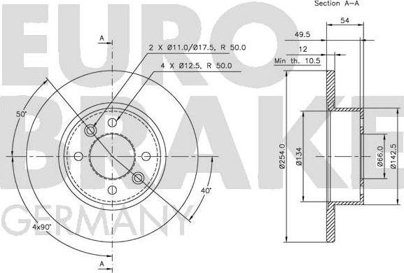 Eurobrake 5815203924 - Тормозной диск autodnr.net