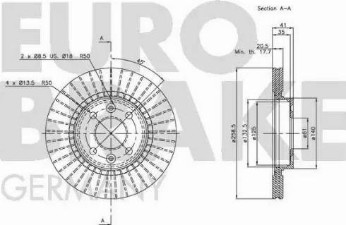 Eurobrake 5815203928 - Гальмівний диск autocars.com.ua