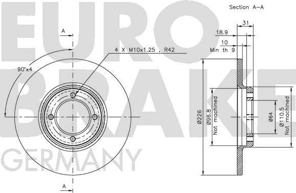 Eurobrake 5815204508 - Гальмівний диск autocars.com.ua