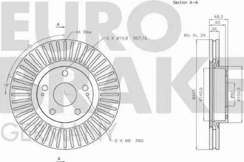 Eurobrake 58152045116 - Гальмівний диск autocars.com.ua