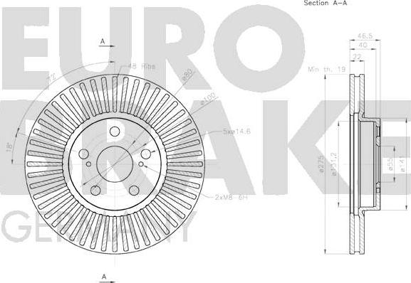 Eurobrake 58152045132 - Тормозной диск autodnr.net