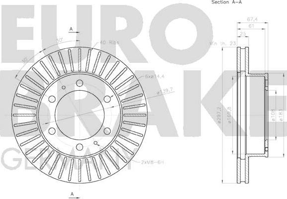 Eurobrake 58152045140 - Гальмівний диск autocars.com.ua