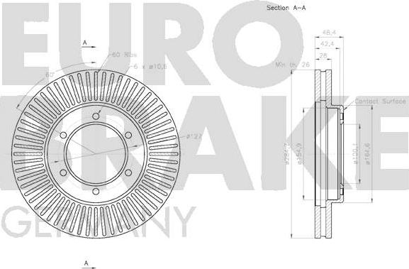 Eurobrake 58152045153 - Гальмівний диск autocars.com.ua