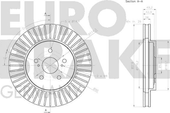 Eurobrake 58152045168 - Гальмівний диск autocars.com.ua