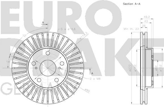 Eurobrake 58152045170 - Гальмівний диск autocars.com.ua