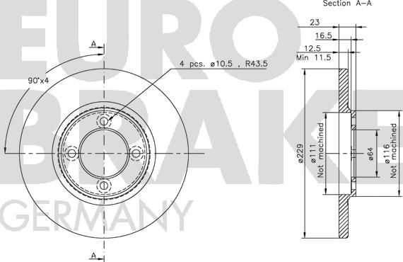 Eurobrake 5815204518 - Гальмівний диск autocars.com.ua