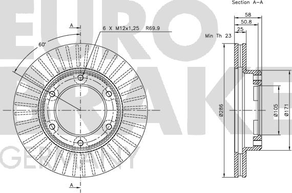 Eurobrake 5815204541 - Гальмівний диск autocars.com.ua