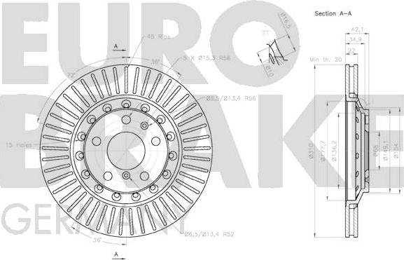 Eurobrake 58152047126 - Гальмівний диск autocars.com.ua