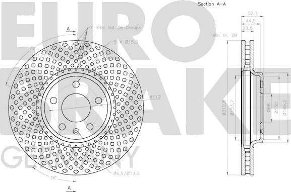 Eurobrake 58152047127 - Гальмівний диск autocars.com.ua