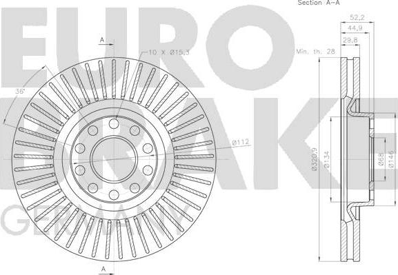 Eurobrake 58152047140 - Гальмівний диск autocars.com.ua