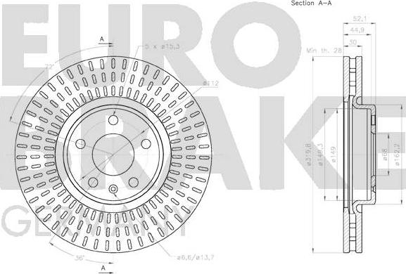 Eurobrake 58152047153 - Гальмівний диск autocars.com.ua