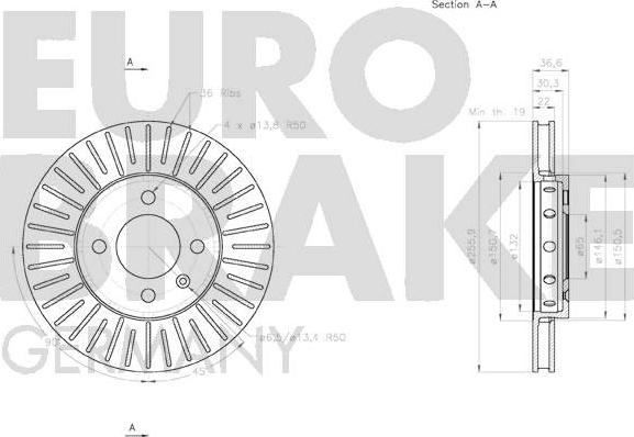 Eurobrake 58152047157 - Гальмівний диск autocars.com.ua