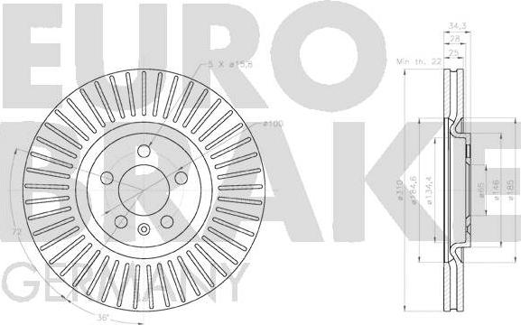 Eurobrake 58152047165 - Тормозной диск autodnr.net