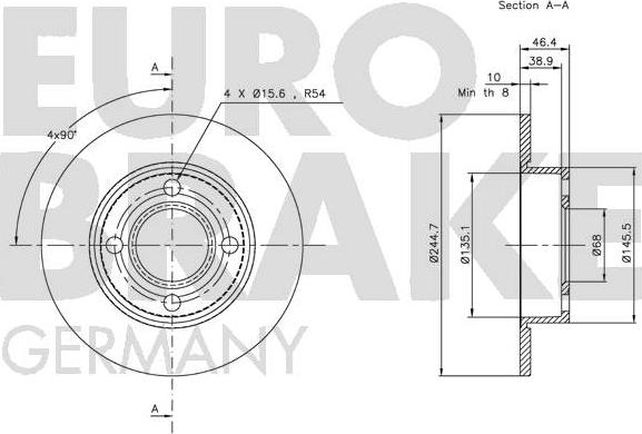 Eurobrake 5815204777 - Гальмівний диск autocars.com.ua