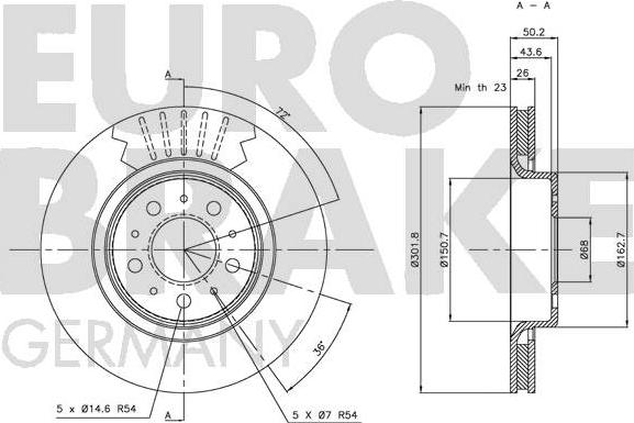 Eurobrake 5815204837 - Гальмівний диск autocars.com.ua