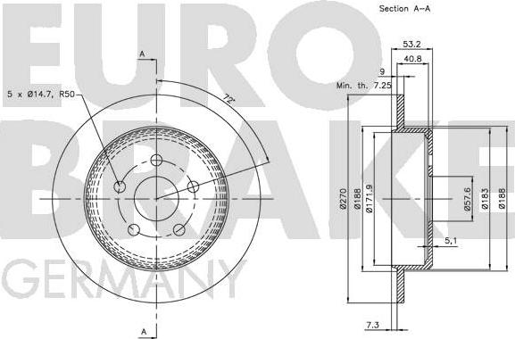 Eurobrake 5815209310 - Тормозной диск autodnr.net