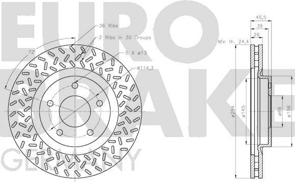 Eurobrake 5815209329 - Гальмівний диск autocars.com.ua