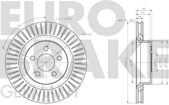 Eurobrake 5815209331 - Гальмівний диск autocars.com.ua