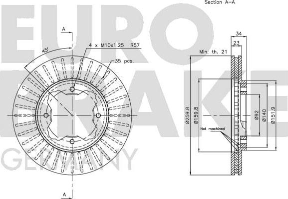 Eurobrake 5815209941 - Гальмівний диск autocars.com.ua