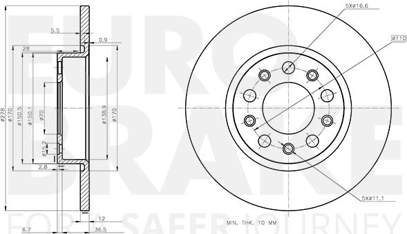 Eurobrake 5815311032 - Гальмівний диск autocars.com.ua